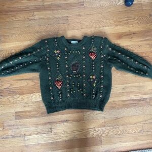 Hand Knit 100% jumper sweater XS